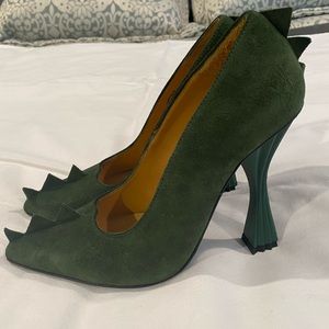 John Fluevog Venus Suede Green